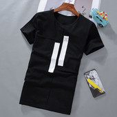 Modern férfi póló rövid ujjal és O-alakú gallérral, öt színben