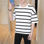 Férfi csíkos póló 3/4 ujjal, két színben