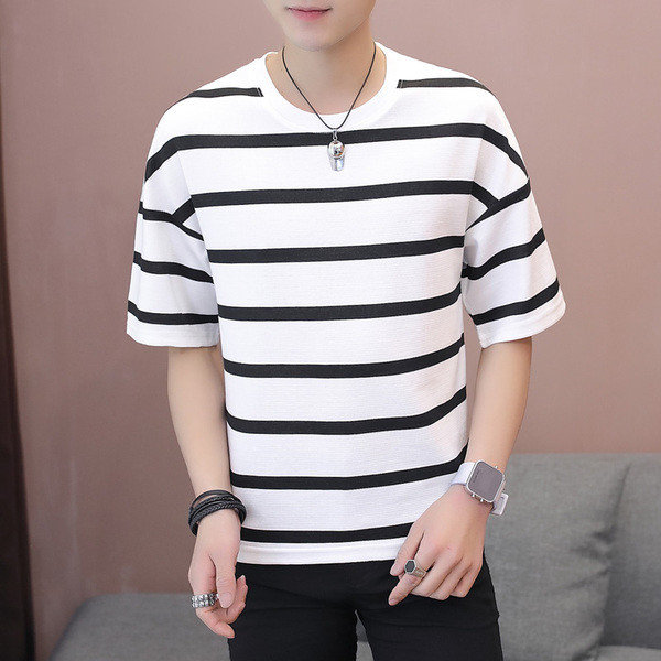 Férfi csíkos póló 3/4 ujjal, két színben