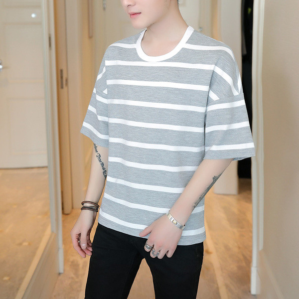 Férfi csíkos póló 3/4 ujjal, két színben