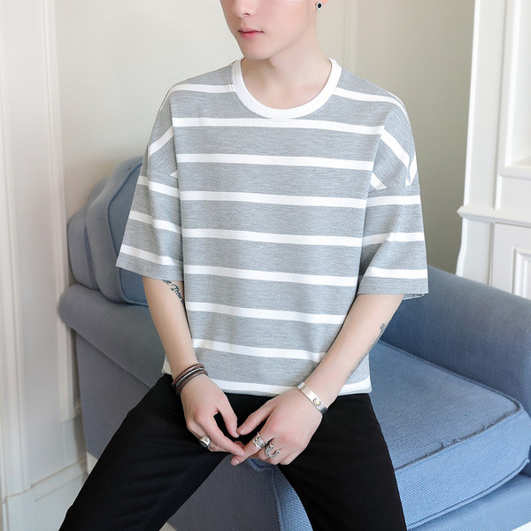 Férfi csíkos póló 3/4 ujjal, két színben