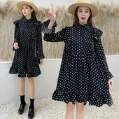 Γυναικείο φόρεμα για έγκυες γυναίκες με μακρύ μανίκι σε μαύρο χρώμα