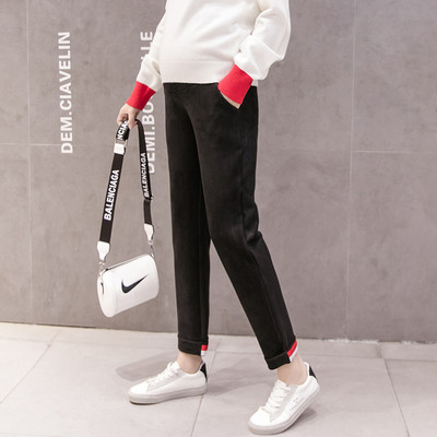 Ежедневен панталон за бременни жени в черен и бял цвят