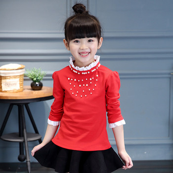 Κομψή παιδική μπλούζα με πέρλες  σε τέσσερα χρώματα