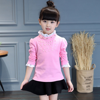 Елегантна детска блуза с перли в четири цвята