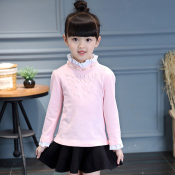 Κομψή παιδική μπλούζα με πέρλες  σε τέσσερα χρώματα