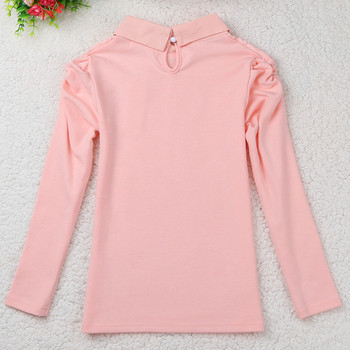 Μοντέρνα παιδική μπλούζα με δαντέλα σε λευκό και ροζ χρώμα