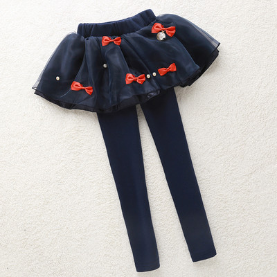 Modern children`s leggings with a skirt in three colors