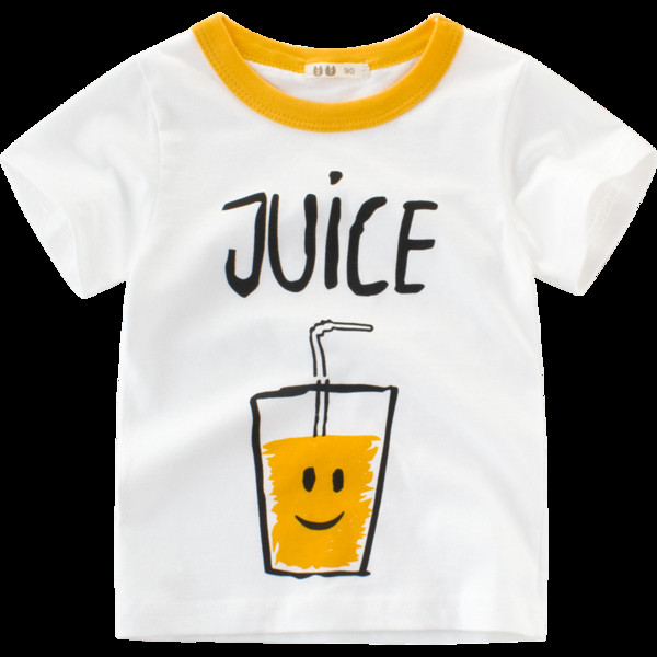 Детска тениска за момчета с къс ръкав и апликация в бял цвят