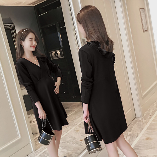 Alkalmi ruha terhes nőknek V-nyakú, hosszú ujjú több színben