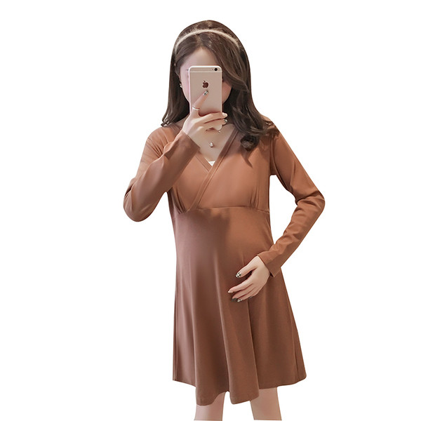 Alkalmi ruha terhes nőknek V-nyakú, hosszú ujjú több színben