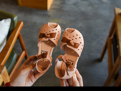 Eжедневни детски сандали за момичета с панделки