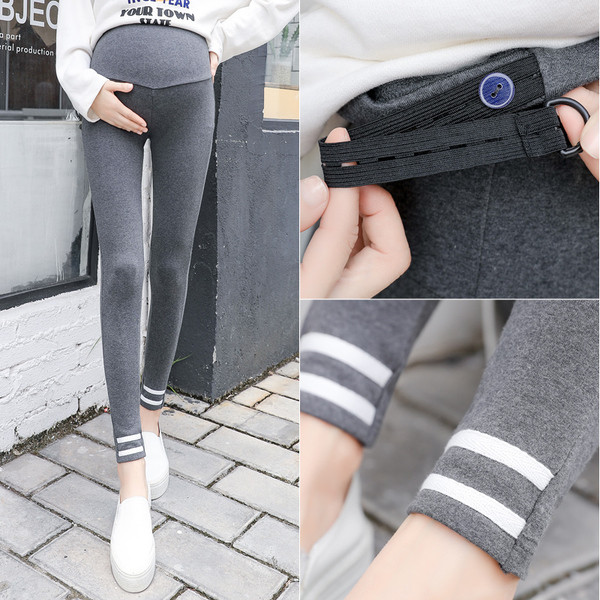 Sport- és hétköznapi leggings terhes nők számára szürke és fekete színben