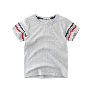 Καθημερινή παιδική μπλούζα για αγόρια με λαιμόκοψη και κοντά μανίκια