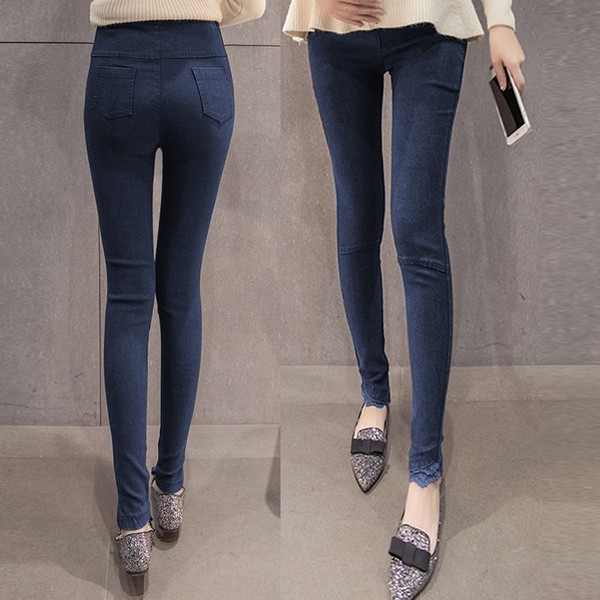 Blugi moderni pentru gravide cu dantela in doua culori