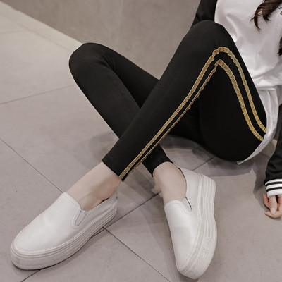 Pamut leggings kismamáknak, fényes szegéllyel több színben