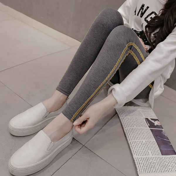 Pamut leggings kismamáknak, fényes szegéllyel több színben