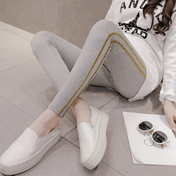 Pamut leggings kismamáknak, fényes szegéllyel több színben