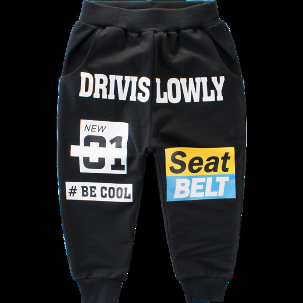 Sport és alkalmi gyerek nadrág fiúknak fekete színben