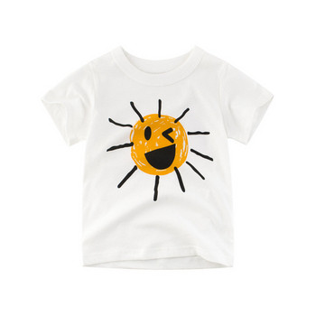 Μοντέρνα παιδική μπλούζα για αγόρια σε λευκό χρώμα