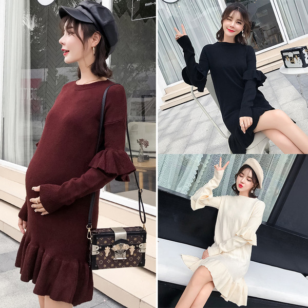 Stílusos ruha terhes nőknek Karcsú modell, hosszú ujjú több színben