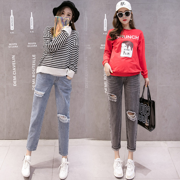 Alkalmi farmer kismamáknak szakadt motívumokkal, két színben