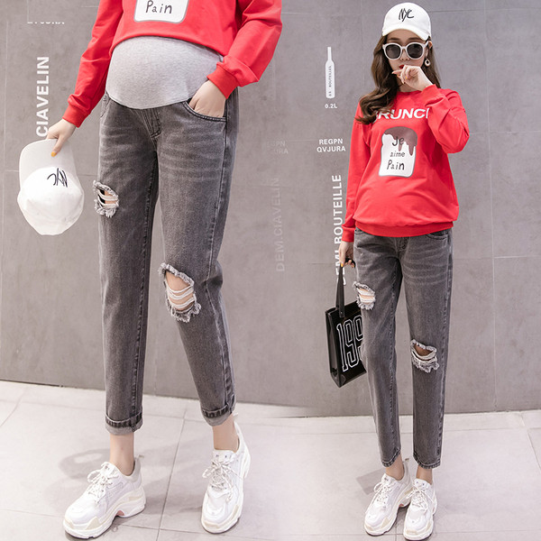 Alkalmi farmer kismamáknak szakadt motívumokkal, két színben