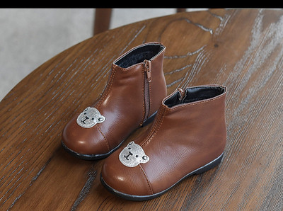 Öko bőrből készült alkalmi gyerekcsizma két színben