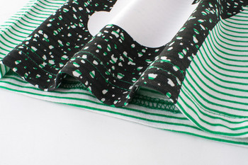 Μοντέρνα παιδική ριγέ μπλούζα για αγόρια σε πράσινο χρώμα