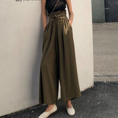 Modern női széles modellnadrág, magas derékkal, két színben