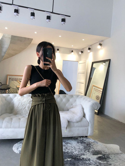 Modern női széles modellnadrág, magas derékkal, két színben