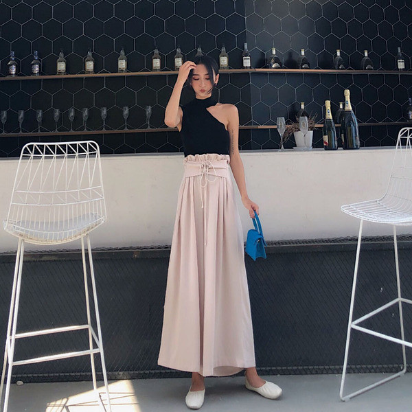 Modern női széles modellnadrág, magas derékkal, két színben
