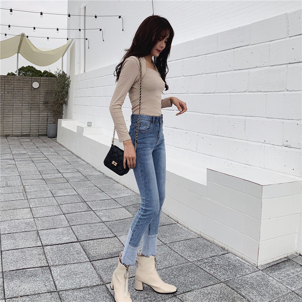 Γναικεία τζιν μοντέλο Slim με ψηλή μέση