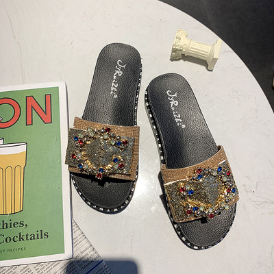 Модерни дамски чехли с цветна катарама в три цвята