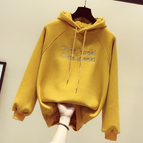 Дамски модерен суичър с надписи и качулка