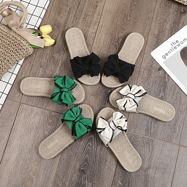 Модерни дамски чехли с панделка в няколко цвята