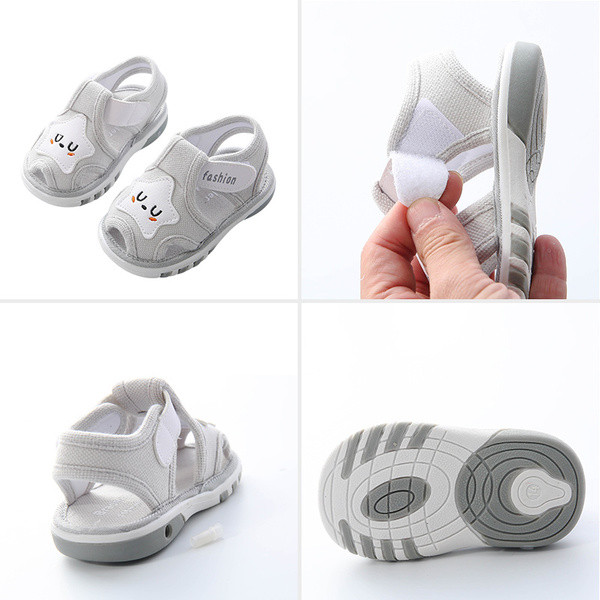 Бебешки сандали с 3D декорация и лепенка в три цвята