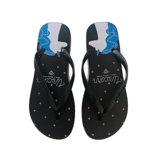 Дамски ежедневни чехли с апликация и надпис в няколко цвята