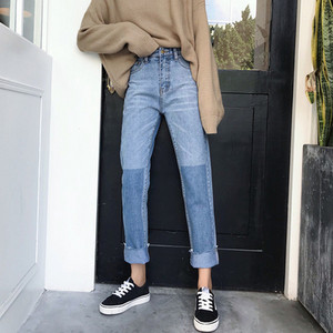 Ежедневни дамски дънки ретро стил с висока талия 