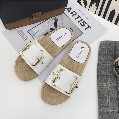 Papuci casual dama cu catarama metalica in trei culori