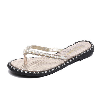 Ежедневни дамски чехли с камъни и перли в няколко цвята