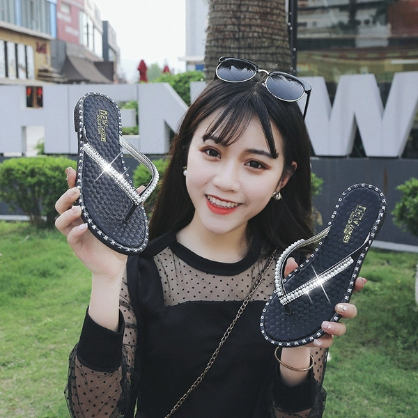 Ежедневни дамски чехли с камъни и перли в няколко цвята