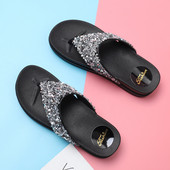 Дамски модерни чехли с камъни в няколко цвята