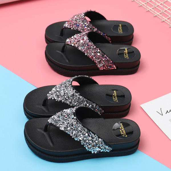 Дамски модерни чехли с камъни в няколко цвята