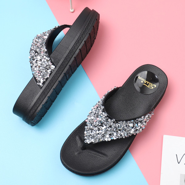 Дамски модерни чехли с камъни в няколко цвята