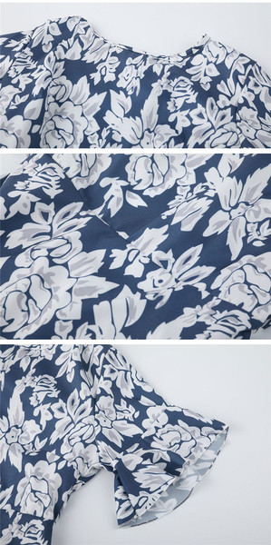 Актуална дамска лятна рокля с флорални мотиви 