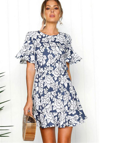 Rochie de vara de dama actuala cu motive florale