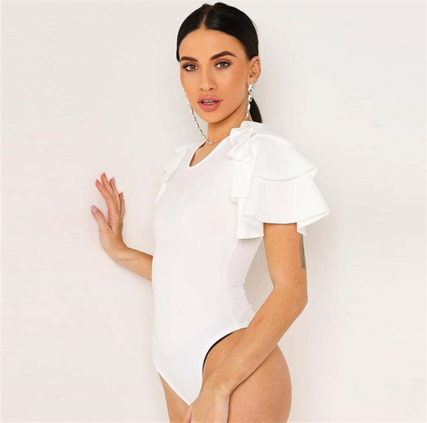 Аактуално дамско боди с О-образно деколте в черен и бял цвят 