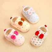 Бебешки обувки за момичета с панделка в няколко цвята