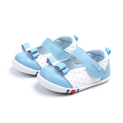 Модерни бебешки обувки с панделки и лепенки в няколко цвята